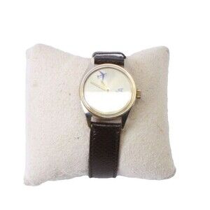 🔥 American Airlines Pilot Watch Vintage Rotating Jet Plane Wristwatch Pre-Owned